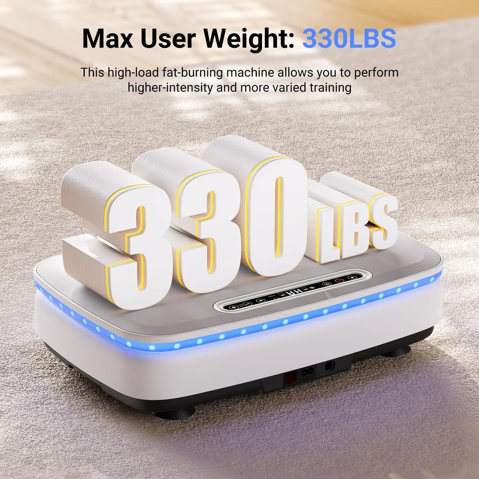 Vibration Plate with 7-Color LED Lights & Bluetooth Speaker — Whole-Body Recovery Platform