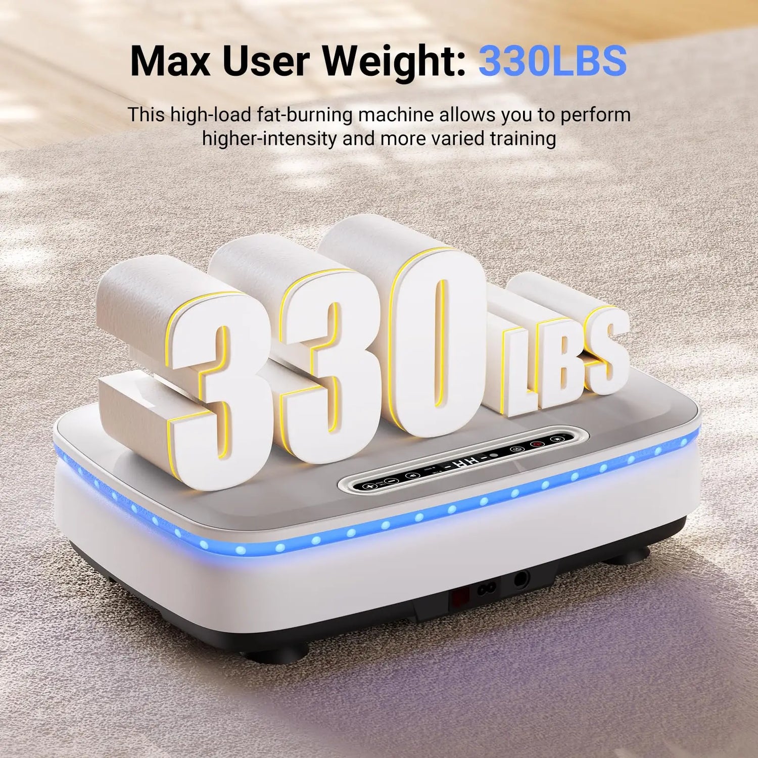Vibration Plate with 7-Color LED Lights & Bluetooth Speaker — Whole-Body Recovery Platform