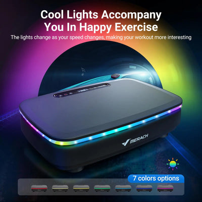 Vibration Plate with 7-Color LED Lights & Bluetooth Speaker — Whole-Body Recovery Platform