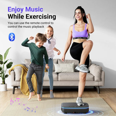 Vibration Plate with 7-Color LED Lights & Bluetooth Speaker — Whole-Body Recovery Platform