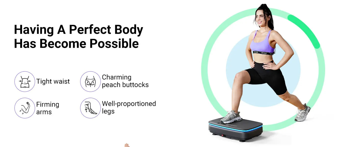 Vibration Plate with 7-Color LED Lights & Bluetooth Speaker — Whole-Body Recovery Platform