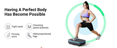 Vibration Plate with 7-Color LED Lights & Bluetooth Speaker — Whole-Body Recovery Platform