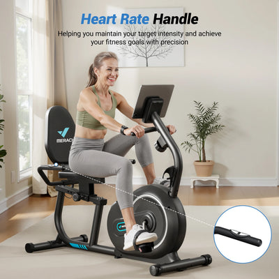 Recumbent Exercise Bike — Bluetooth App, Magnetic Resistance, Back Support