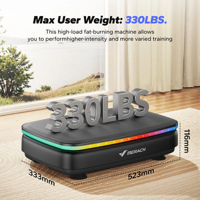 Vibration Plate with 7-Color LED Lights & Bluetooth Speaker — Whole-Body Recovery Platform