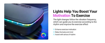 Vibration Plate with 7-Color LED Lights & Bluetooth Speaker — Whole-Body Recovery Platform