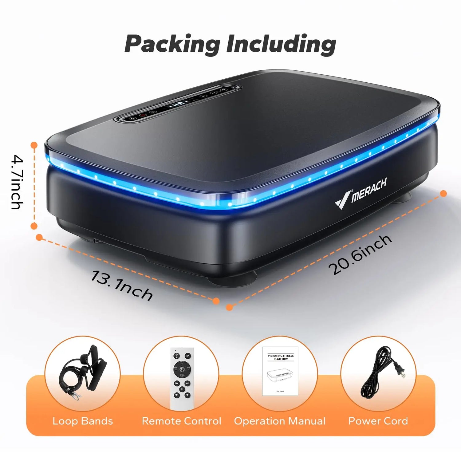 Vibration Plate with 7-Color LED Lights & Bluetooth Speaker — Whole-Body Recovery Platform