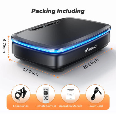Vibration Plate with 7-Color LED Lights & Bluetooth Speaker — Whole-Body Recovery Platform