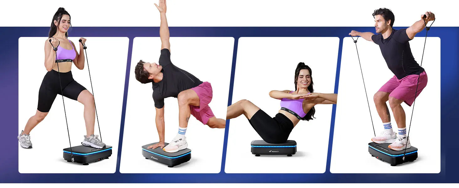 Vibration Plate with 7-Color LED Lights & Bluetooth Speaker — Whole-Body Recovery Platform