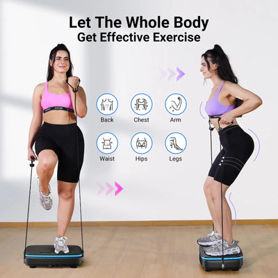 Vibration Plate with 7-Color LED Lights & Bluetooth Speaker — Whole-Body Recovery Platform