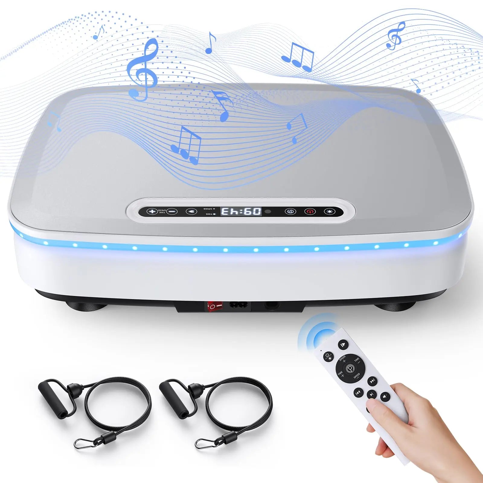 Vibration Plate with 7-Color LED Lights & Bluetooth Speaker — Whole-Body Recovery Platform