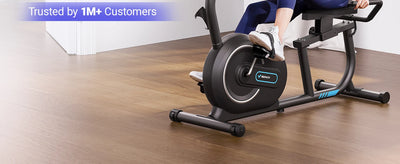 Recumbent Exercise Bike — Bluetooth App, Magnetic Resistance, Back Support