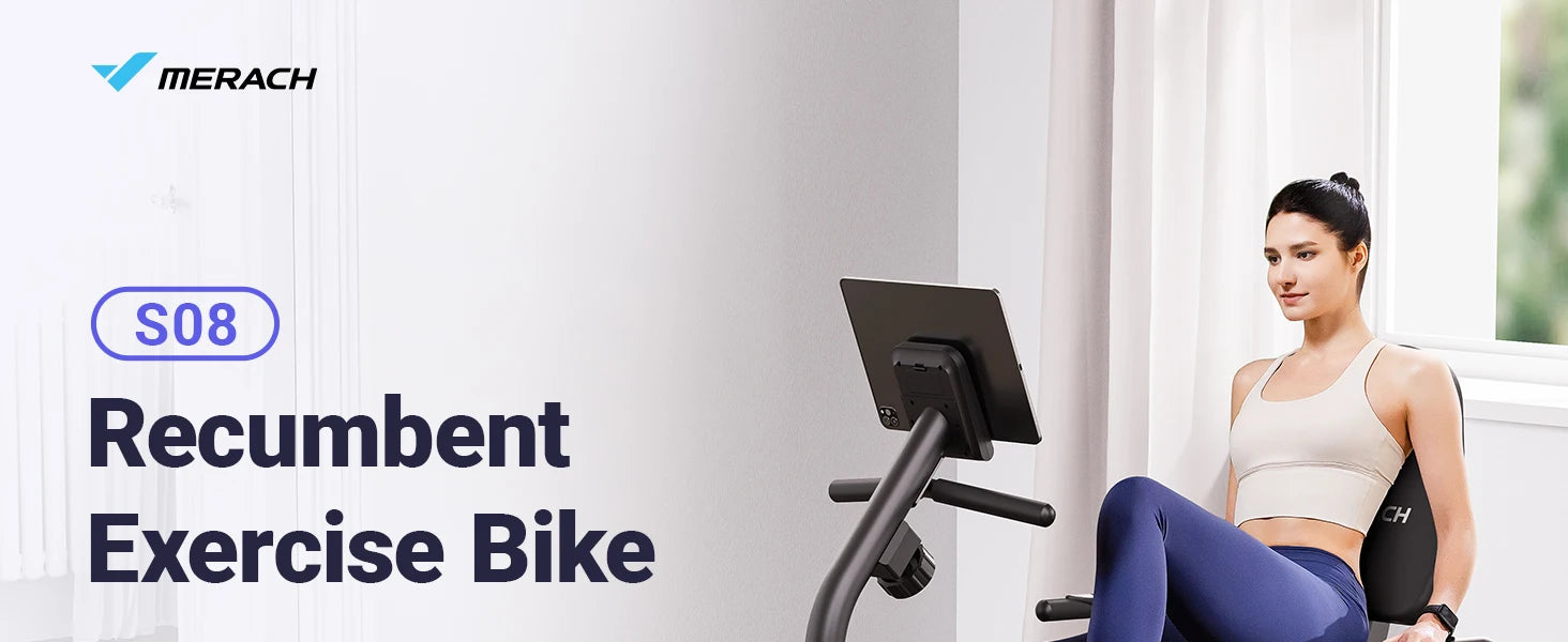 Recumbent Exercise Bike — Bluetooth App, Magnetic Resistance, Back Support
