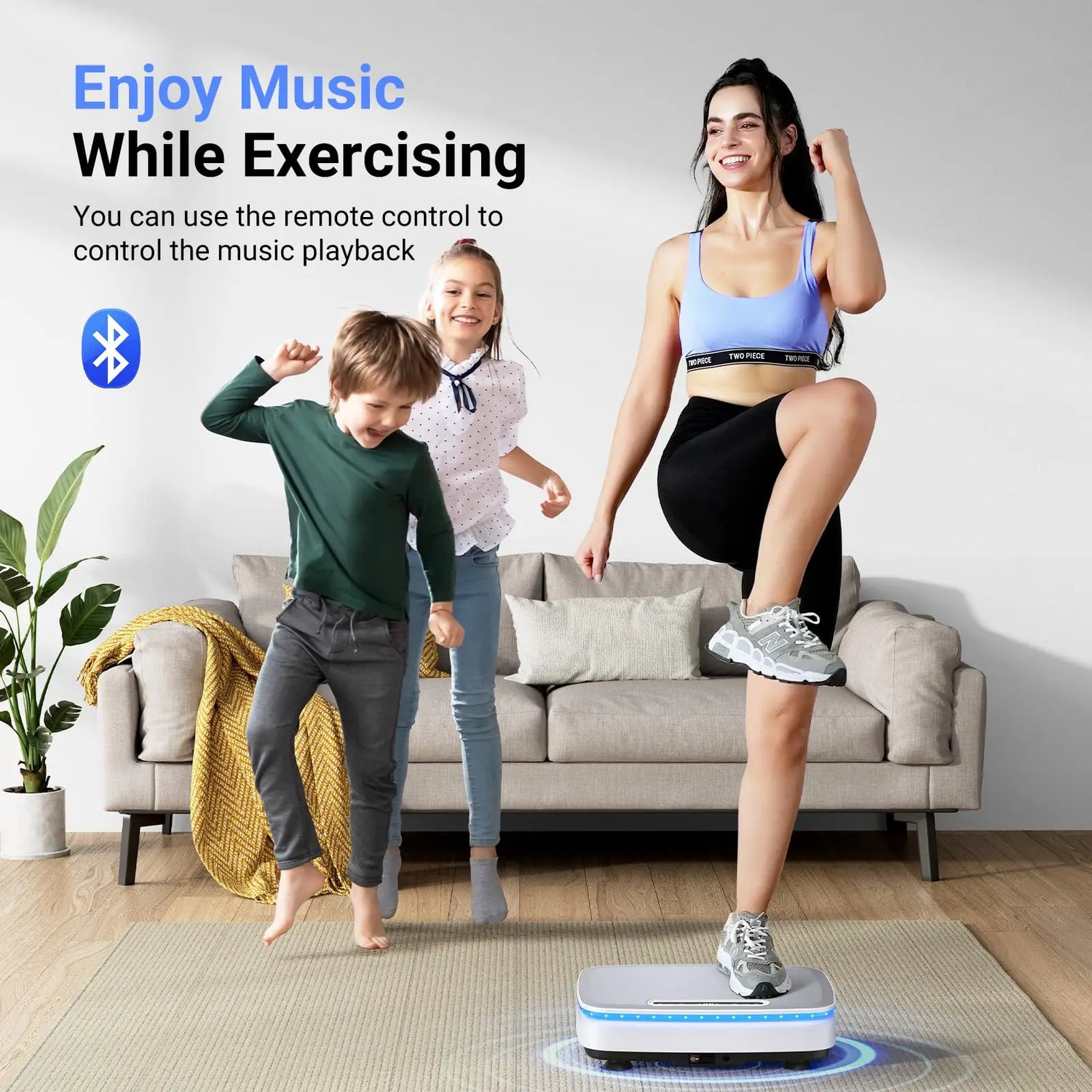 Vibration Plate with 7-Color LED Lights & Bluetooth Speaker — Whole-Body Recovery Platform