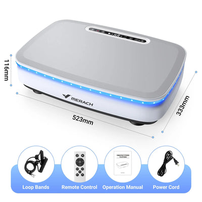 Vibration Plate with 7-Color LED Lights & Bluetooth Speaker — Whole-Body Recovery Platform