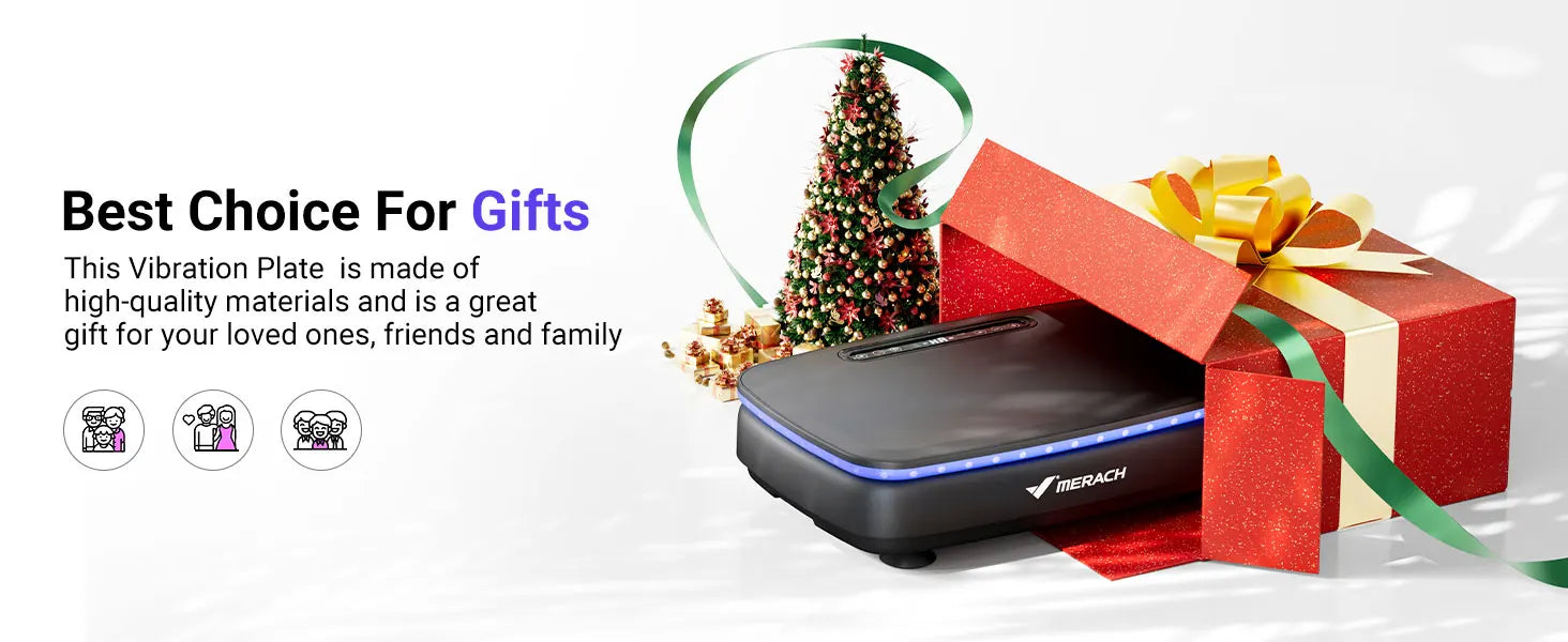 Vibration Plate with 7-Color LED Lights & Bluetooth Speaker — Whole-Body Recovery Platform