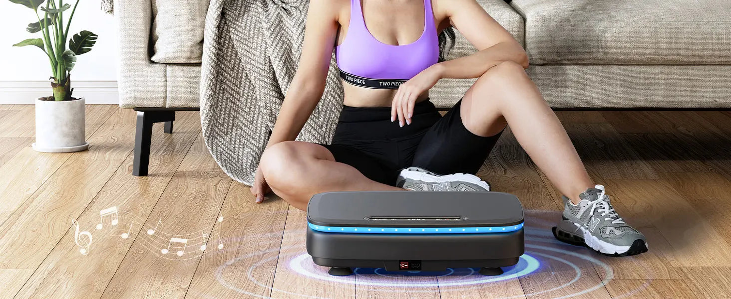 Vibration Plate with 7-Color LED Lights & Bluetooth Speaker — Whole-Body Recovery Platform