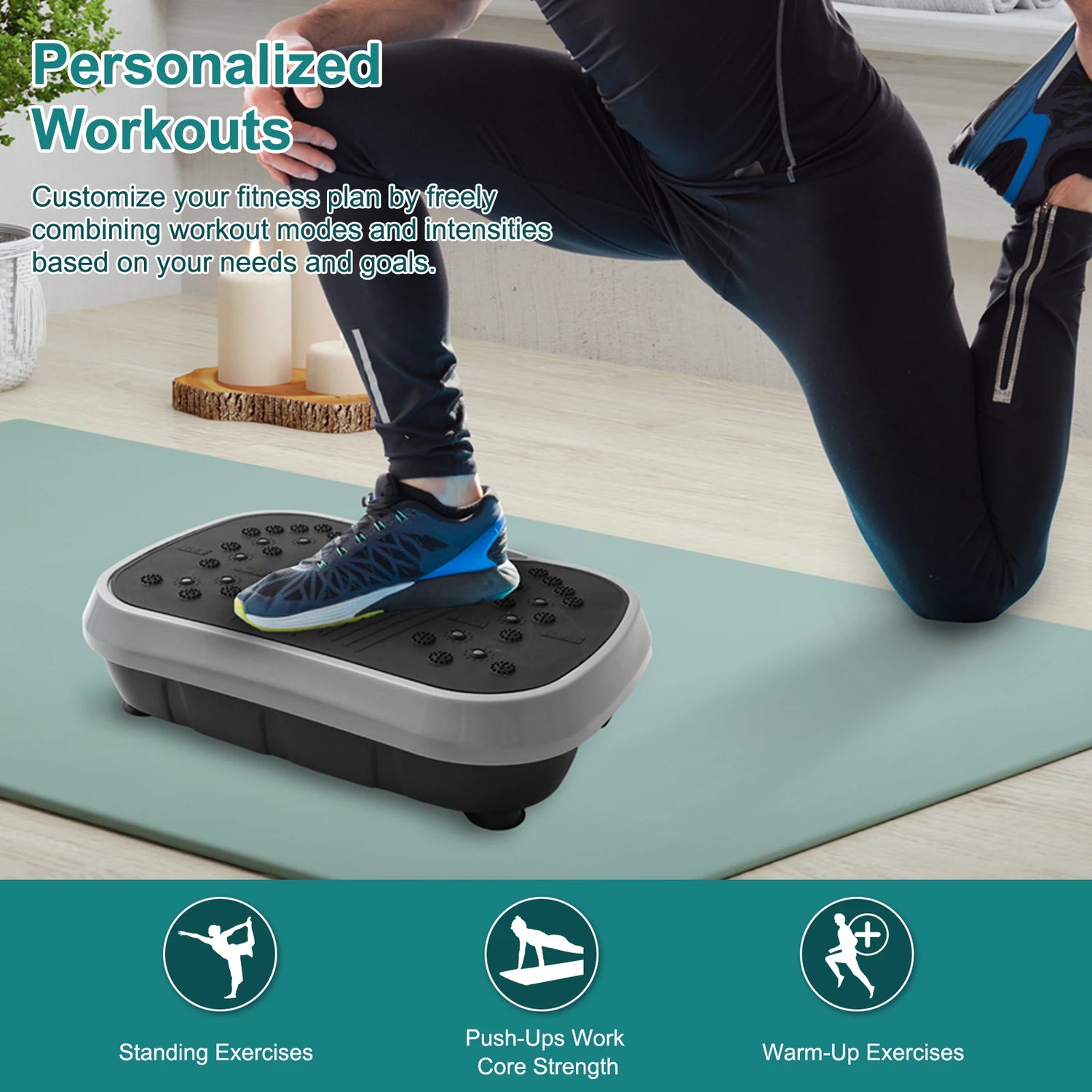 Vibration Plate Exercise Machine — Full-Body Wellness Platform with Resistance Bands & Remote