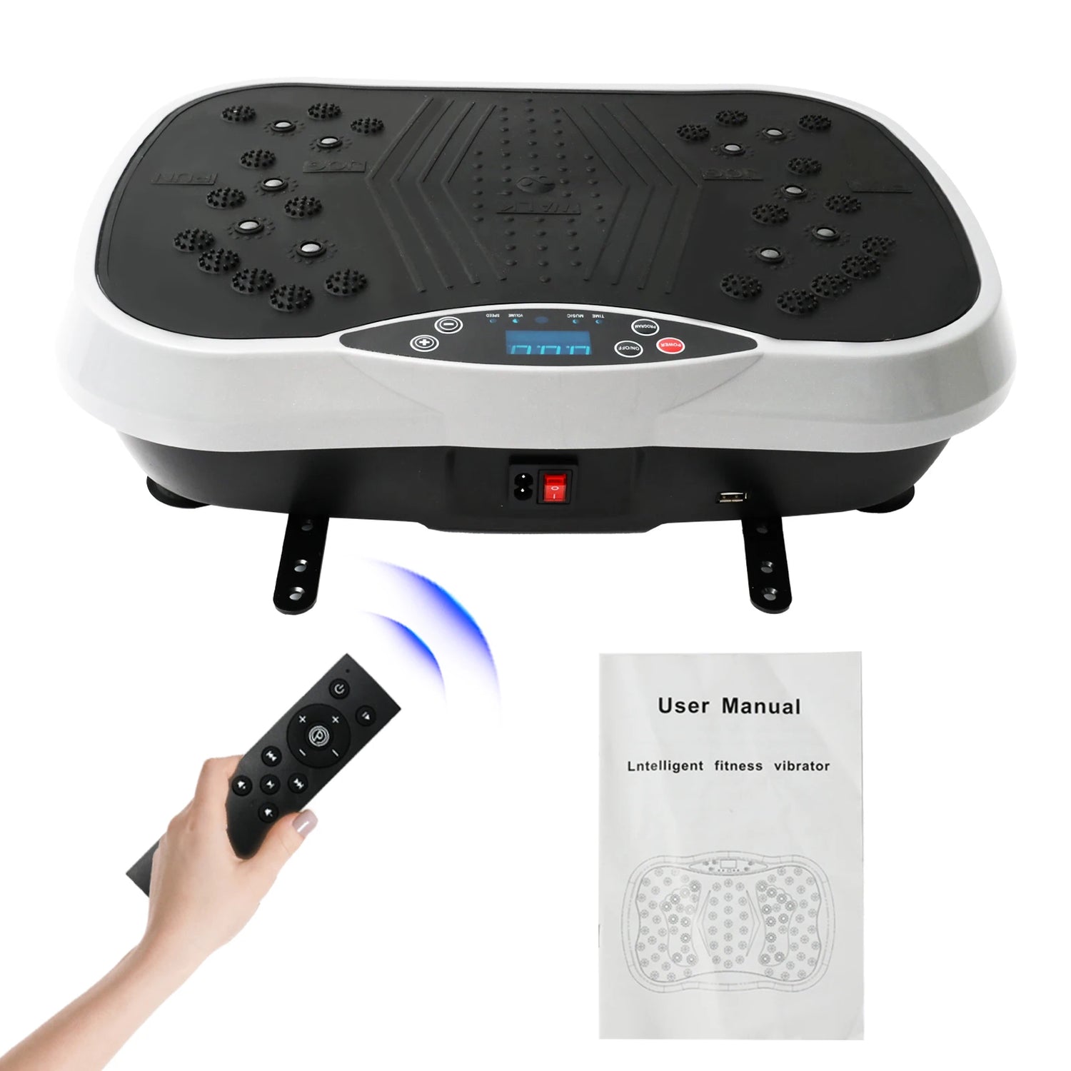 Vibration Plate Exercise Machine — Full-Body Wellness Platform with Resistance Bands & Remote