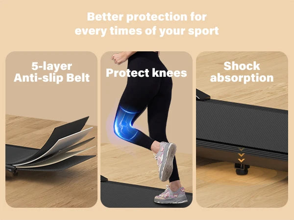 Under-Desk Walking Pad Treadmill — 2.5 HP, App & Remote, 300 lb Capacity