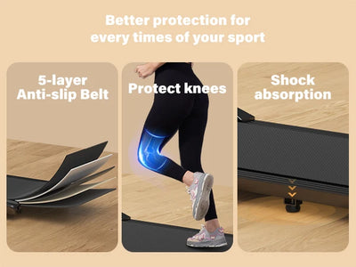 Under-Desk Walking Pad Treadmill — 2.5 HP, App & Remote, 300 lb Capacity