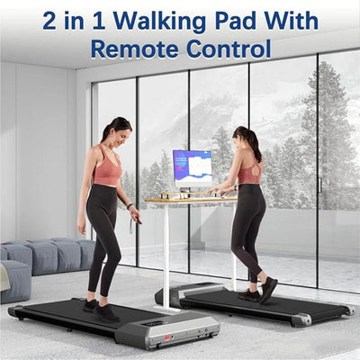 Under-Desk Walking Pad Treadmill — 2.5 HP, App & Remote, 300 lb Capacity