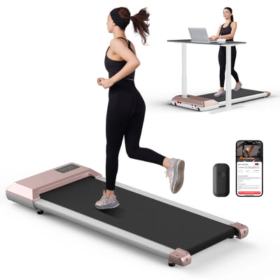 Under-Desk Walking Pad Treadmill — 2.5 HP, App & Remote, 300 lb Capacity