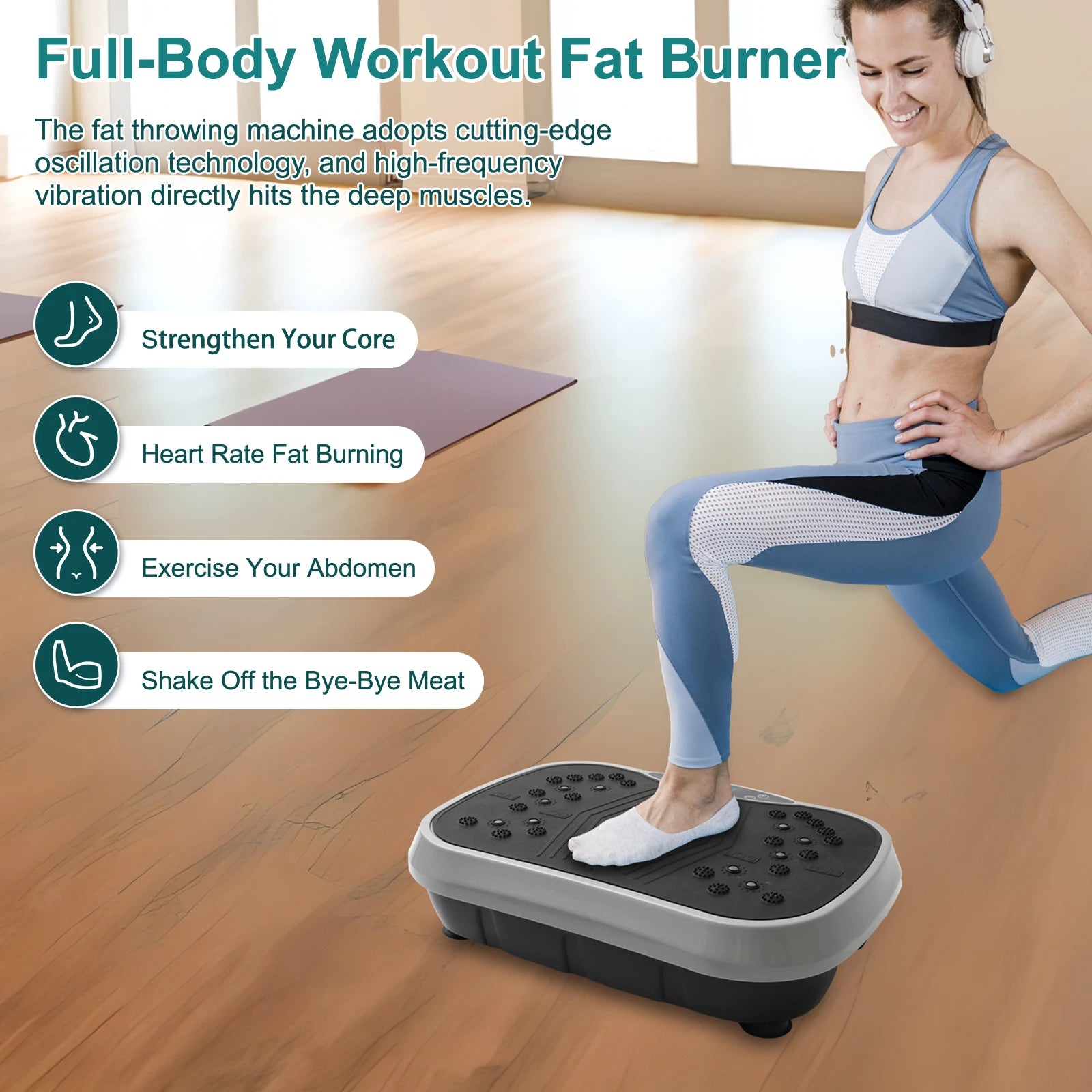 Vibration Plate Exercise Machine — Full-Body Wellness Platform with Resistance Bands & Remote
