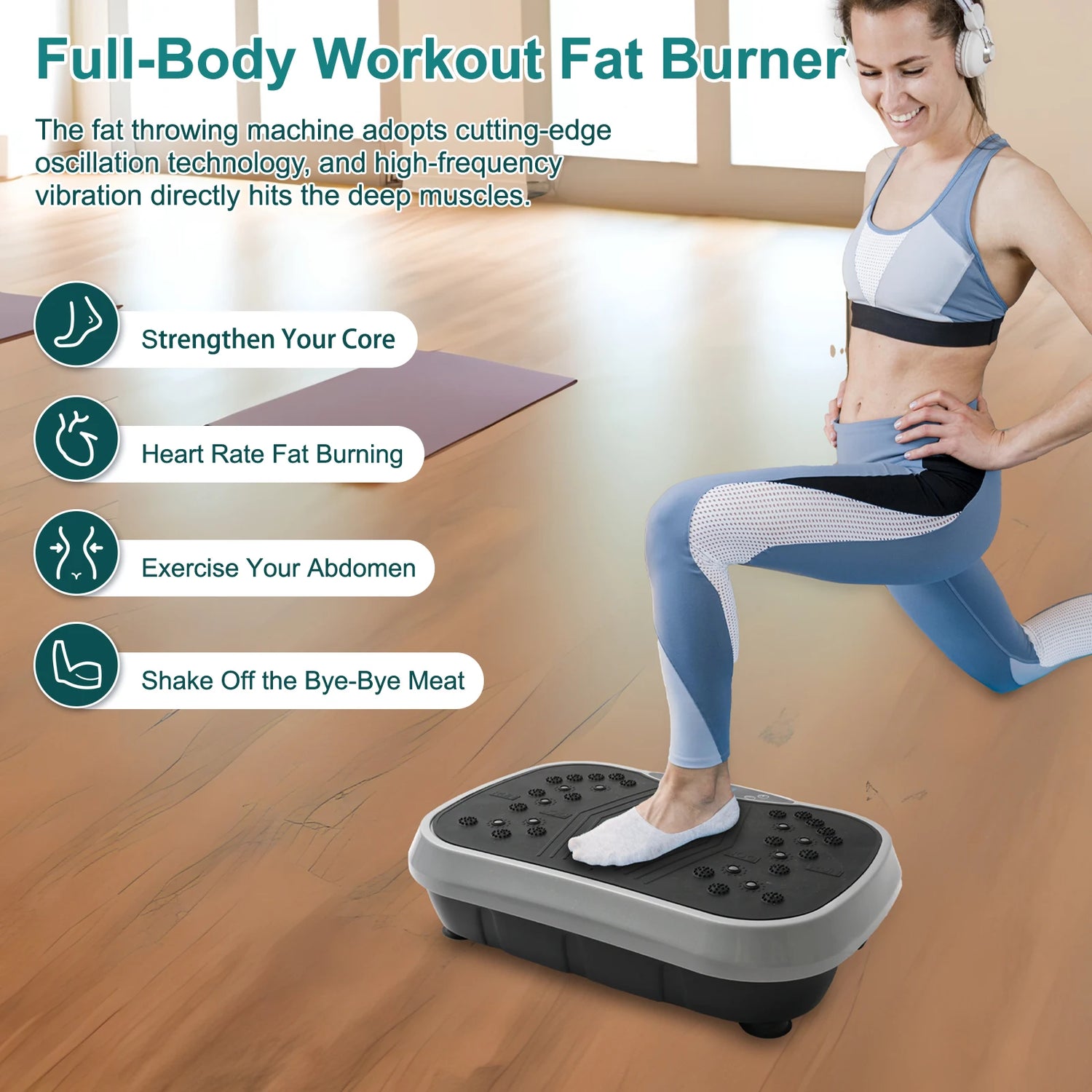 Vibration Plate Exercise Machine — Full-Body Wellness Platform with Resistance Bands & Remote