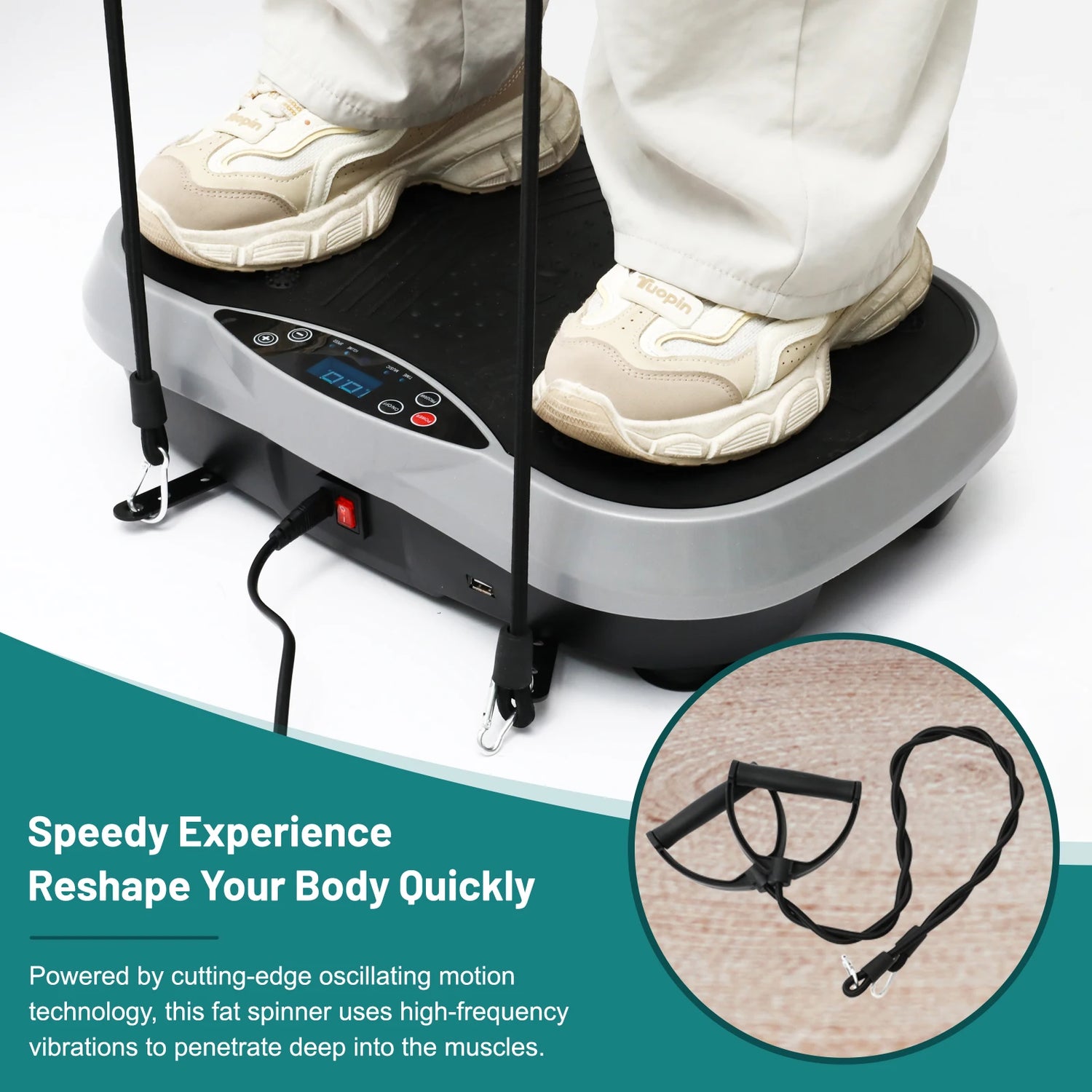 Vibration Plate Exercise Machine — Full-Body Wellness Platform with Resistance Bands & Remote