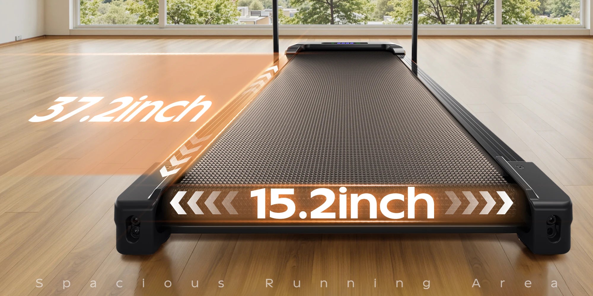 4-in-1 Folding Treadmill with Handrail — Walk, Run, Incline & Under-Desk