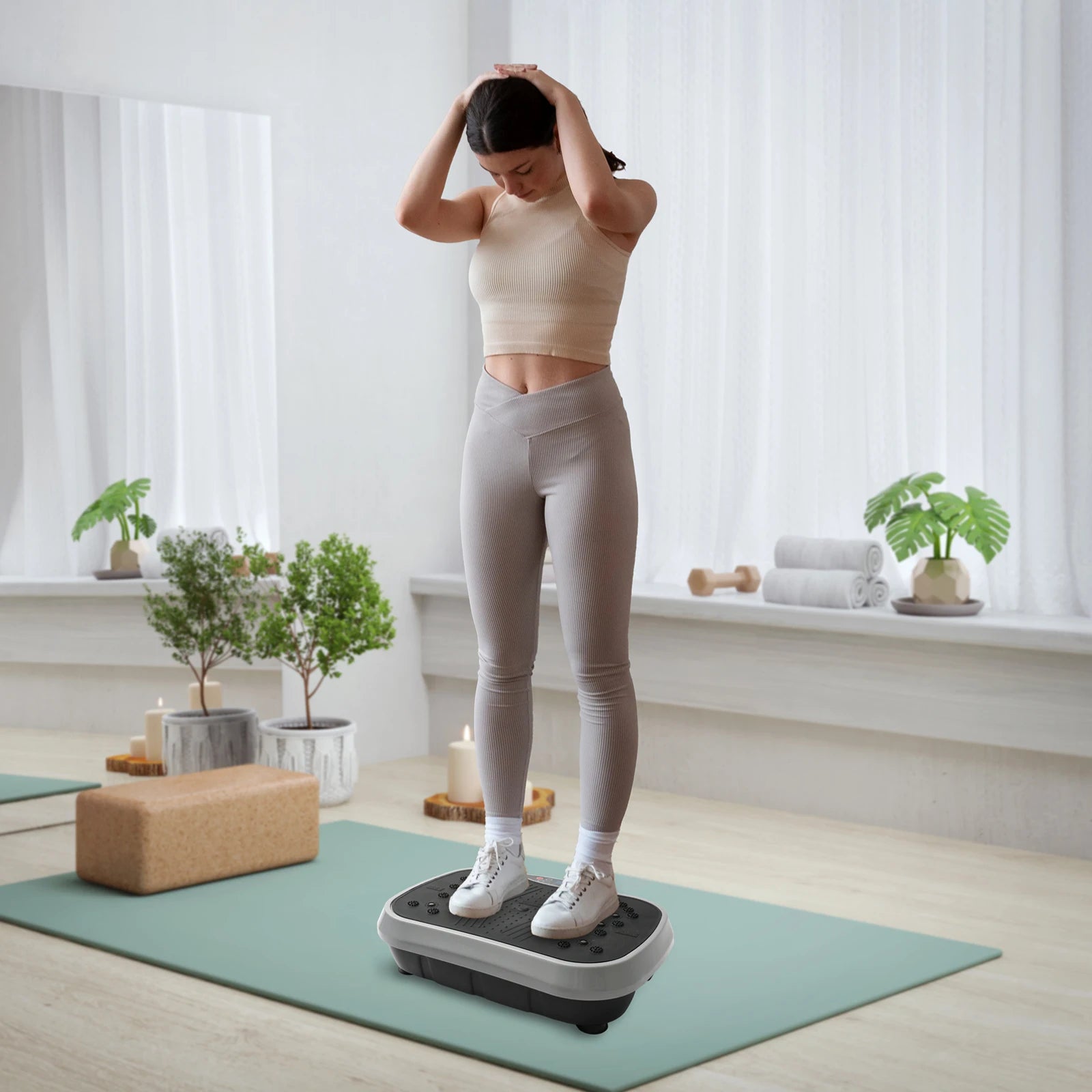 Vibration Plate Exercise Machine — Full-Body Wellness Platform with Resistance Bands & Remote