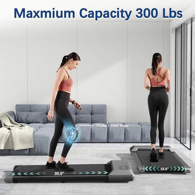 Under-Desk Walking Pad Treadmill — 2.5 HP, App & Remote, 300 lb Capacity