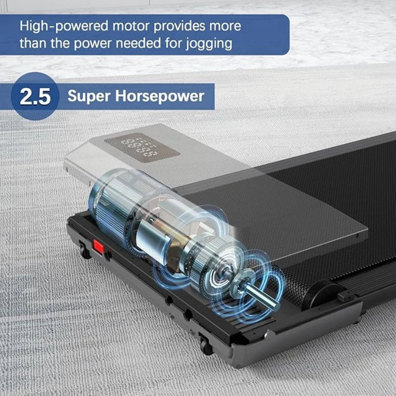Under-Desk Walking Pad Treadmill — 2.5 HP, App & Remote, 300 lb Capacity