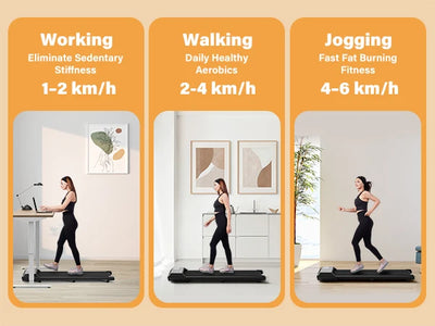 Under-Desk Walking Pad Treadmill — 2.5 HP, App & Remote, 300 lb Capacity
