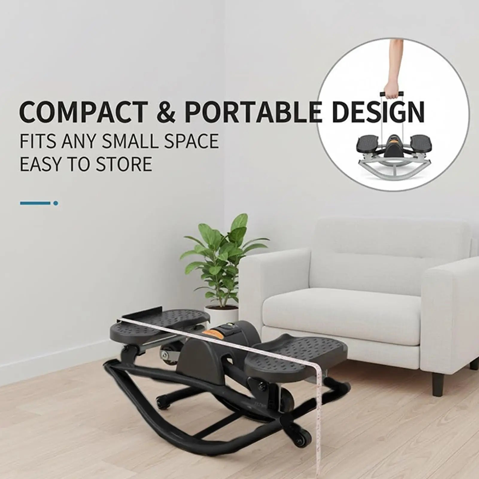 Portable Lateral Stepper — Compact Twist Stepper with LCD Monitor