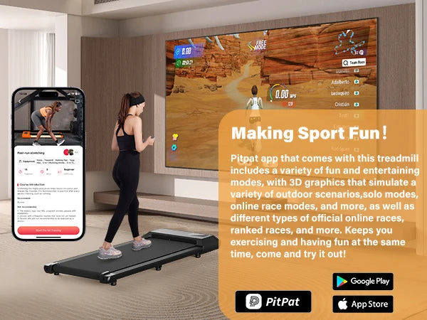Under-Desk Walking Pad Treadmill — 2.5 HP, App & Remote, 300 lb Capacity