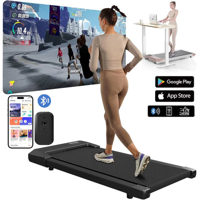 Under-Desk Walking Pad Treadmill — 2.5 HP, App & Remote, 300 lb Capacity