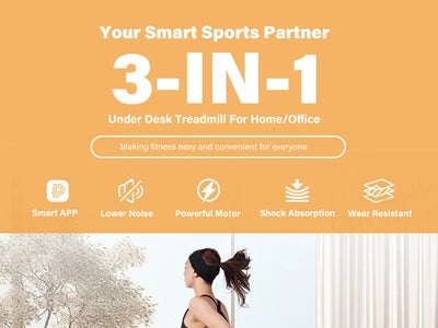 Under-Desk Walking Pad Treadmill — 2.5 HP, App & Remote, 300 lb Capacity